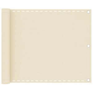 vidaXL Toldo para balc&oacute;n HDPE crema 75x300 cm