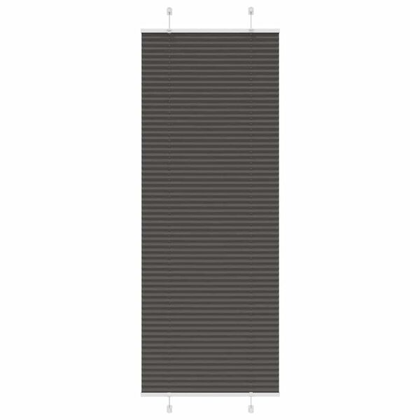 vidaXL Estor Plisado negro 75x200 cm Tela Ancho 74,4 cm Poli&eacute;ster