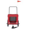 vidaXL Remolque de bicicleta mascotas hierro tela Oxford rojo negro