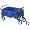 vidaXL Carrito de mano plegable de acero color azul