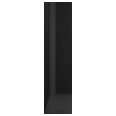 vidaXL Armario con cajones de contrachapada negro brillo 50x50x200 cm