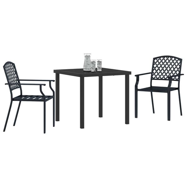 vidaXL Conjunto de Comedor de Jard&iacute;n 3 pcs Antracita