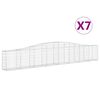 vidaXL Cestas de gaviones 7 uds forma de arco hierro 400x30x60/80 cm