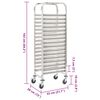 vidaXL Carrito de cocina 16 bandejas acero inoxidable 38x55x163 cm