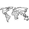 Homemania Decoraci&oacute;n de pared mapa del mundo 11 metal negro 100x53 cm
