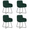 vidaXL Sillas de comedor 4 uds. Terciopelo Verde oscuro