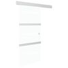 vidaXL Puerta corredera vidrio ESG y aluminio plateado 90x212 cm