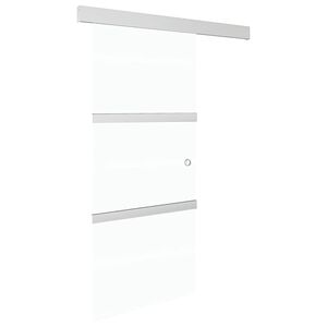 vidaXL Puerta corredera vidrio ESG y aluminio plateado 90x212 cm