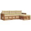 vidaXL Conjunto de sof&aacute;s de exterior con coj&iacute;n 4 pcs Natural y Beige