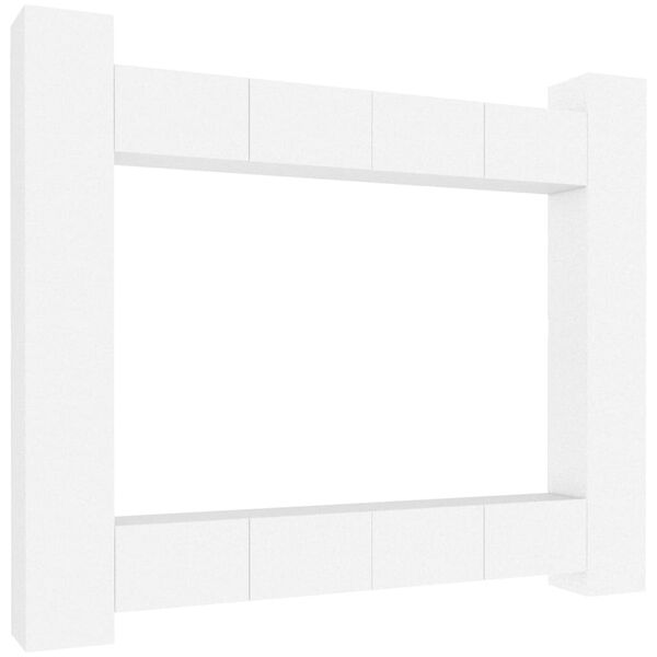 vidaXL Set de muebles para TV 8 piezas madera contrachapada blanco