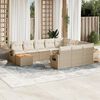 vidaXL Set de sof&aacute;s de jard&iacute;n 11pzas con cojines rat&aacute;n sint&eacute;tico beige