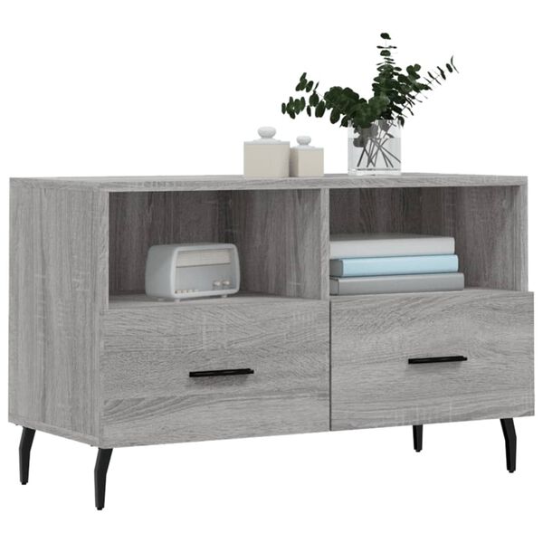 vidaXL Mueble de TV madera de ingeniería gris Sonoma 80x36x50 cm
