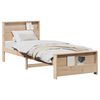 vidaXL Estructura de cama con estante Marr&oacute;n 100 x 200 cm Pino macizo
