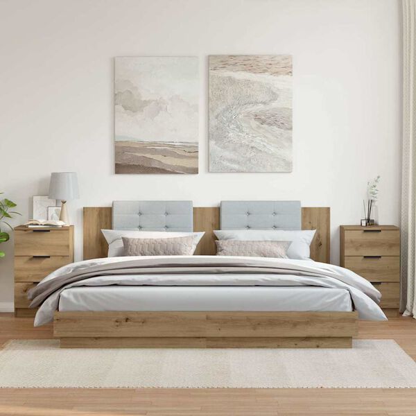 vidaXL Mesitas noche 2 uds madera ingenier&iacute;a roble artisan 40x36x65 cm