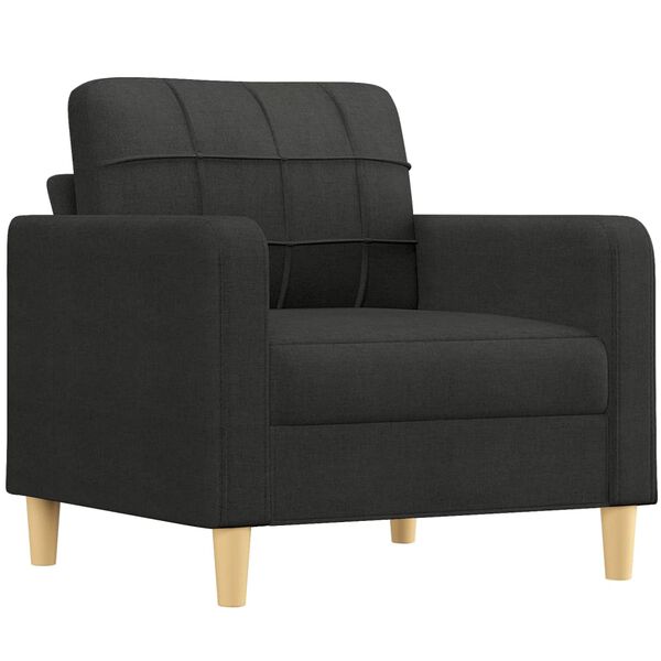 vidaXL Sill&oacute;n con taburete tela negro 60 cm