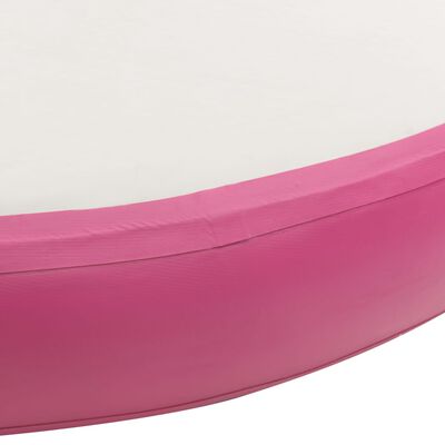vidaXL Esterilla inflable de gimnasia y bomba PVC rosa 100x100x10 cm