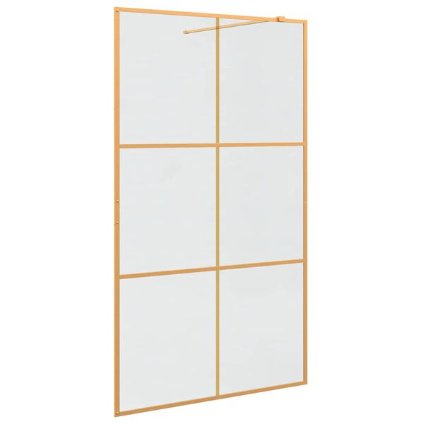 vidaXL Pared de Ducha Walk-in Dorado 115 x 195 cm vidrio templado
