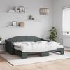 vidaXL Sofá cama nido con colchón tela gris oscuro 90x190 cm