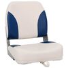 vidaXL Asiento plegable para barco 1 juego con coj&iacute;n blanco y azul