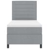 vidaXL Cama tipo Box Spring con colch&oacute;n Gris Claro 80 x 200 cm tela