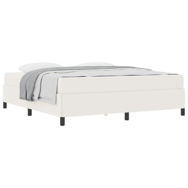 vidaXL Estructura de cama con colch&oacute;n Crema 180 x 200 cm tela