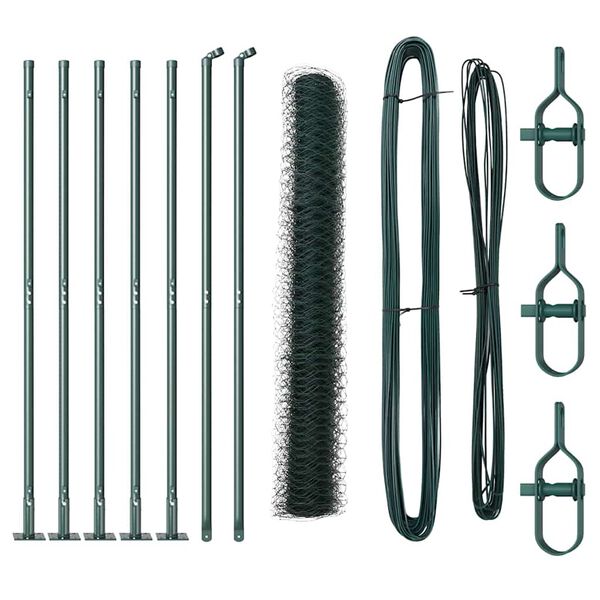 vidaXL Poste de Valla Verde 10 x 0,8 m (malla de 50 mm) Acero y PVC