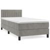 vidaXL Cama box spring con colch&oacute;n terciopelo gris claro 90x190 cm