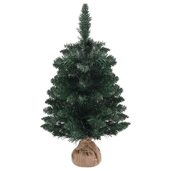 vidaXL &Aacute;rbol de Navidad preiluminado con luces y soporte verde 60 cm
