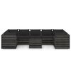 vidaXL Muebles de jard&iacute;n 10 piezas con cojines madera impregnada gris