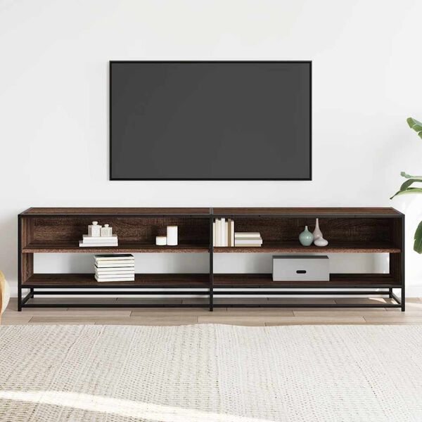 vidaXL Mueble de TV madera de ingenier&iacute;a marr&oacute;n roble 180,5x40x46 cm