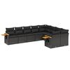 vidaXL Set de sof&aacute;s de jard&iacute;n 8 piezas y cojines rat&aacute;n sint&eacute;tico negro