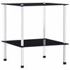 vidaXL Estanter&iacute;a de 2 niveles vidrio templado negro 40x40x47cm