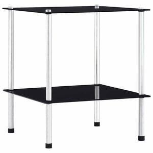 vidaXL Estanter&iacute;a de 2 niveles vidrio templado negro 40x40x47cm