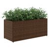 vidaXL Jardineras con 2 maceteros 2 uds rat&aacute;n PE marr&oacute;n 72x30x32 cm