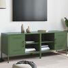 vidaXL Muebles de TV 2 piezas acero verde oliva 68x39x50,5 cm