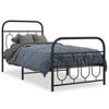 vidaXL Estructura cama sin colch&oacute;n con estribo metal negro 90x200 cm