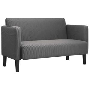 vidaXL Sof&aacute; Loveseat gris oscuro 109 cm tejido de pana