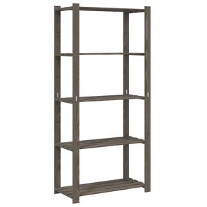 vidaXL Estanter&iacute;a de 5 niveles madera maciza pino gris 80x38x170 cm
