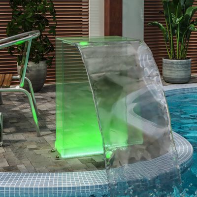 vidaXL Fuente de piscina con LED RGB acrílico 51 cm
