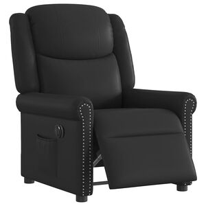 vidaXL Sillón reclinable eléctrico cuero sintético negro brillante