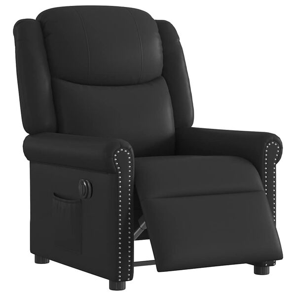 vidaXL Sillón reclinable eléctrico cuero sintético negro brillante