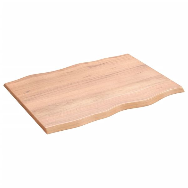 vidaXL Tablero mesa madera tratada roble borde natural 80x60x2 cm