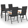 vidaXL Juego de comedor para jard&iacute;n 5 piezas negro y marr&oacute;n