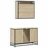 vidaXL Set de muebles de baño 2 pzas madera contrachapada roble Sonoma