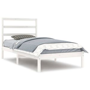 vidaXL Estructura de cama sin colch&oacute;n madera de pino blanca 90x200 cm