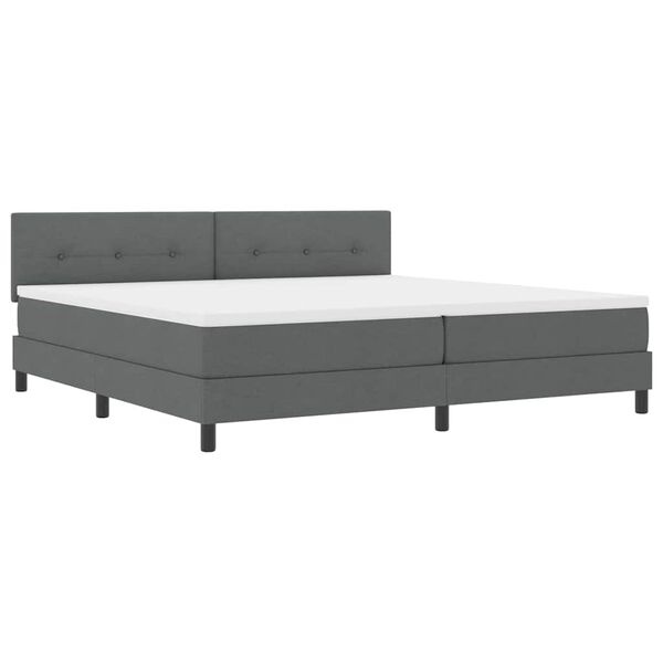 vidaXL Cama tipo Box Spring con colch&oacute;n Gris oscuro 200 x 200 cm tela