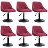vidaXL Sillas de comedor giratorias 6 unidades terciopelo rojo tinto