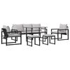 vidaXL Conjunto de sofá de jardín 6 pcs Negro Acero