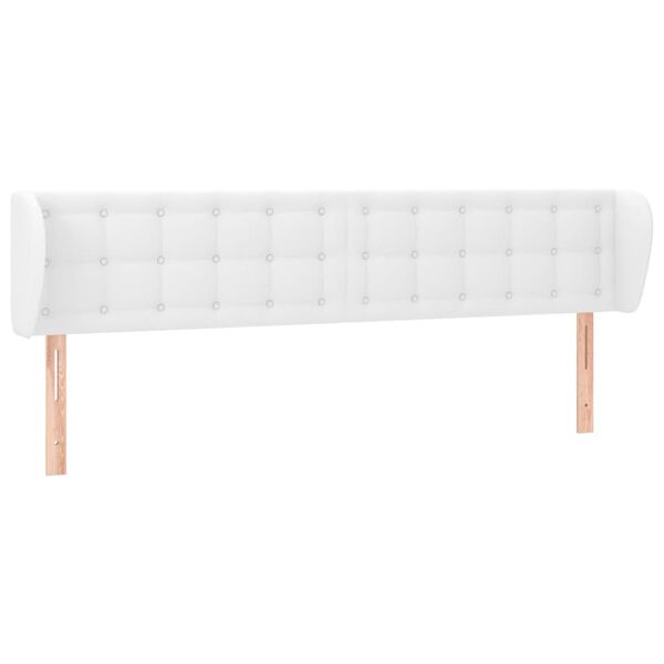 vidaXL Cabecero de cuero sint&eacute;tico blanco 183x23x78/88 cm