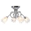 vidaXL L&aacute;mpara de techo pantallas de cristal flores 4 bombillas G9